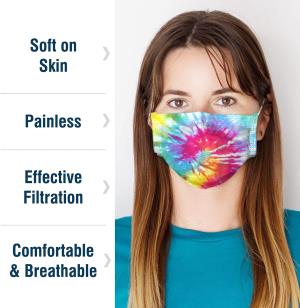 Image of Tie Dye Disposable Masks Five Pack